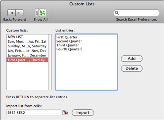 excel for mac 2011 modifying a named list